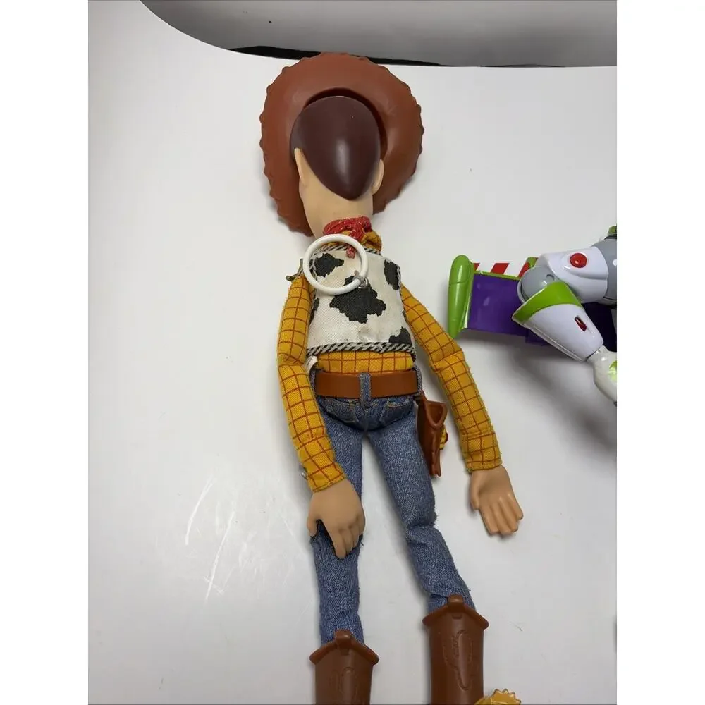 Thinkway Toys Talking Buzz & 1995 Woody Disney Toy Story Pull String Original